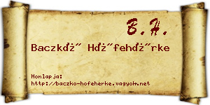 Baczkó Hófehérke névjegykártya